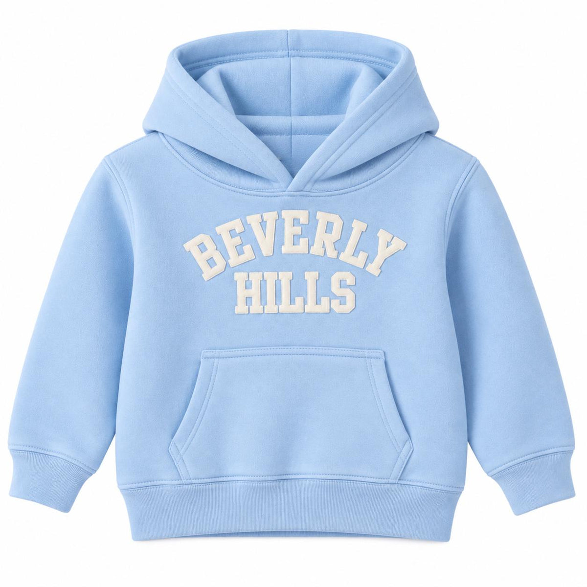 Beverly Hills Hoodie for kids Baby Blue With White Letters