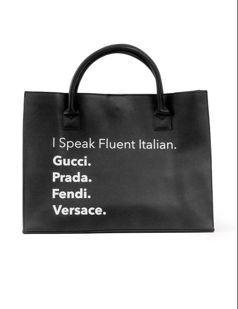 MODERN VEGAN TOTE - Fluent Italian (Black)