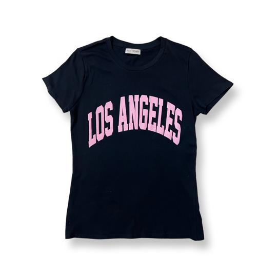 Los Angeles T Shirt Black T-Shirt Los Angeles With Green Letters Shirt For Gift For Her