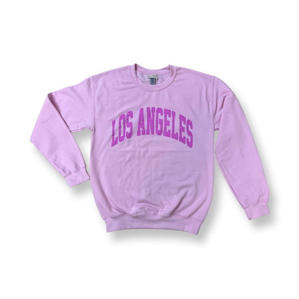 Los Angeles Pullover Los Angeles Sweatshirt For Gift Pink Crewneck With Pink Embroidery
