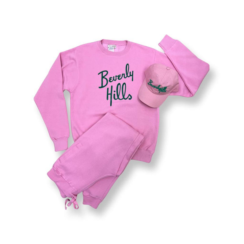 Beverly Hills Bundle : Pink Pullover, Pink Pants and Pink Cap